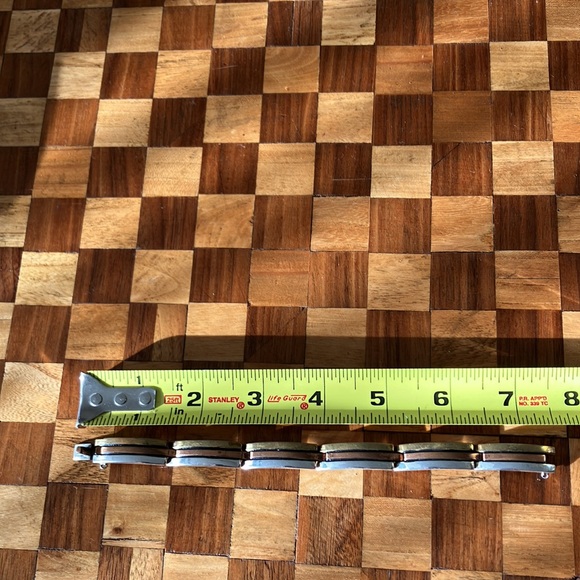 Gorgeous Vintage Tri Mixed Metales Taxco Bar Panel Link Bracelet - Picture 7 of 16